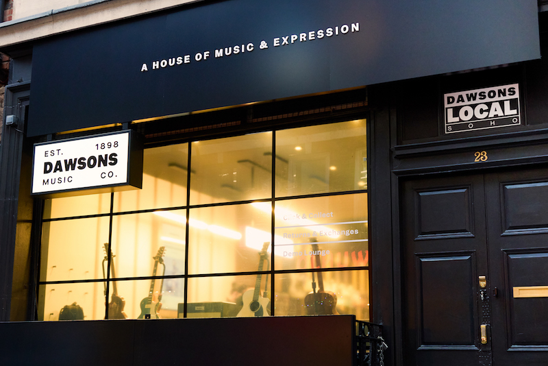 Dawsons shopfront on Denmark Street London