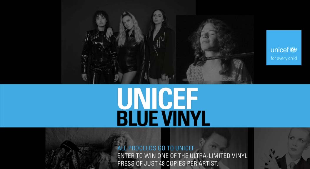 UNICEF Blue Vinyl launch promotional banner